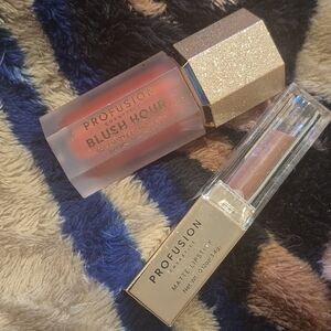 Profusion Cosmetics Liquid Blush And Matte Lipstick - Coral And Blushing Red